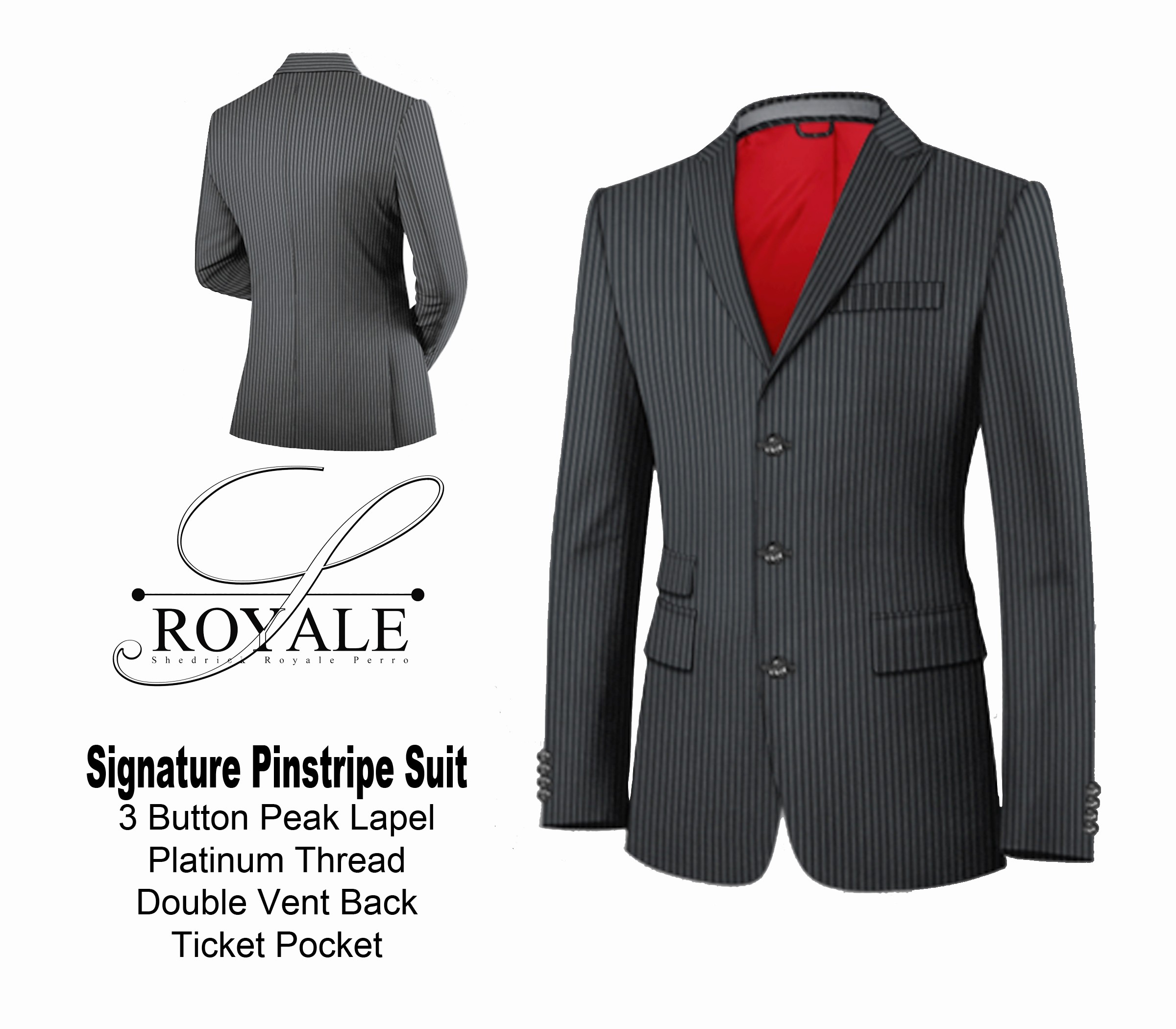 Medium Grey Pinstripe Suit